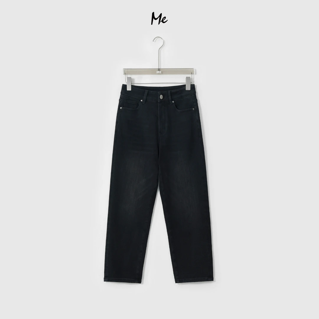 ME【黑骑士磨毛九分法棍黑牛】高弹高腰显瘦百搭时尚牛仔裤MESA2040