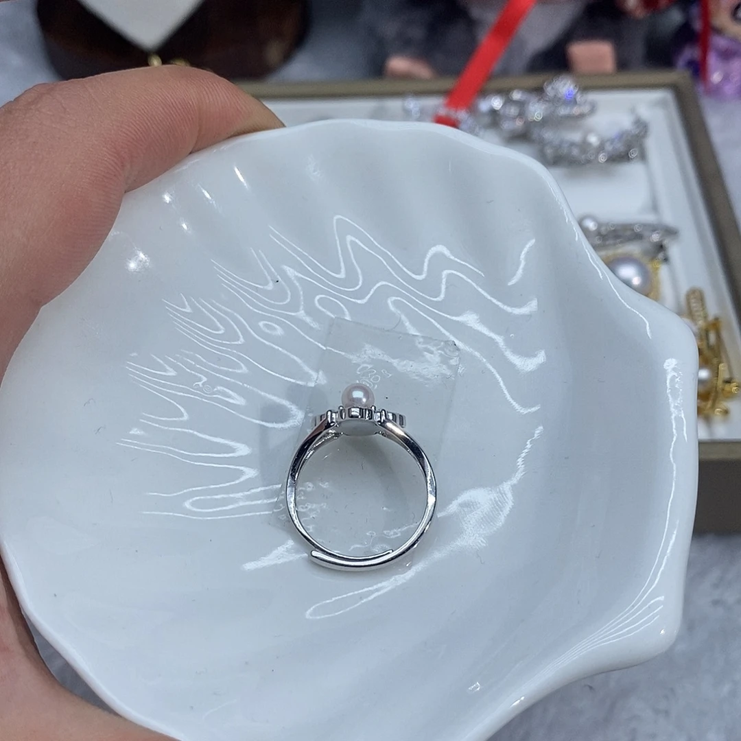 银S925镶嵌海水珍珠戒指