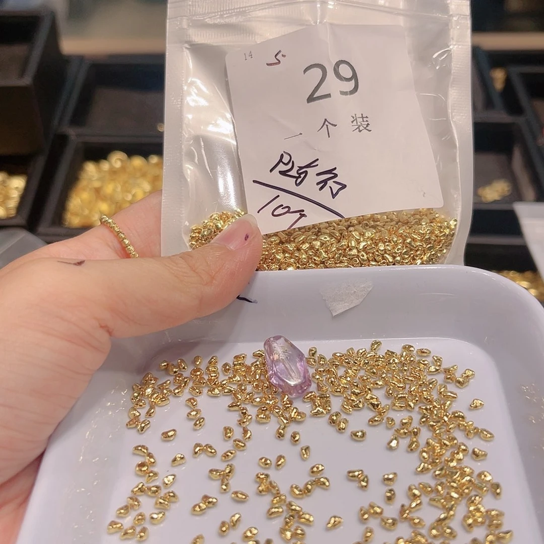 紫晶珠宝半成品银S925镀金镶嵌29