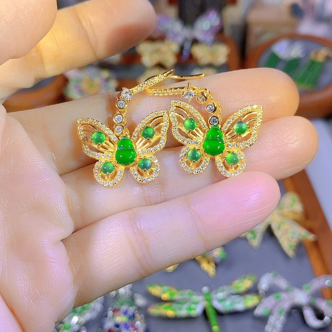 颈饰银S925镶嵌翡翠