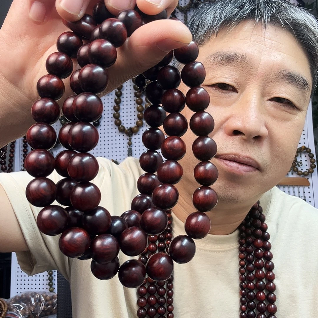 扇子 紫檀1.5餑挂66粒三通款