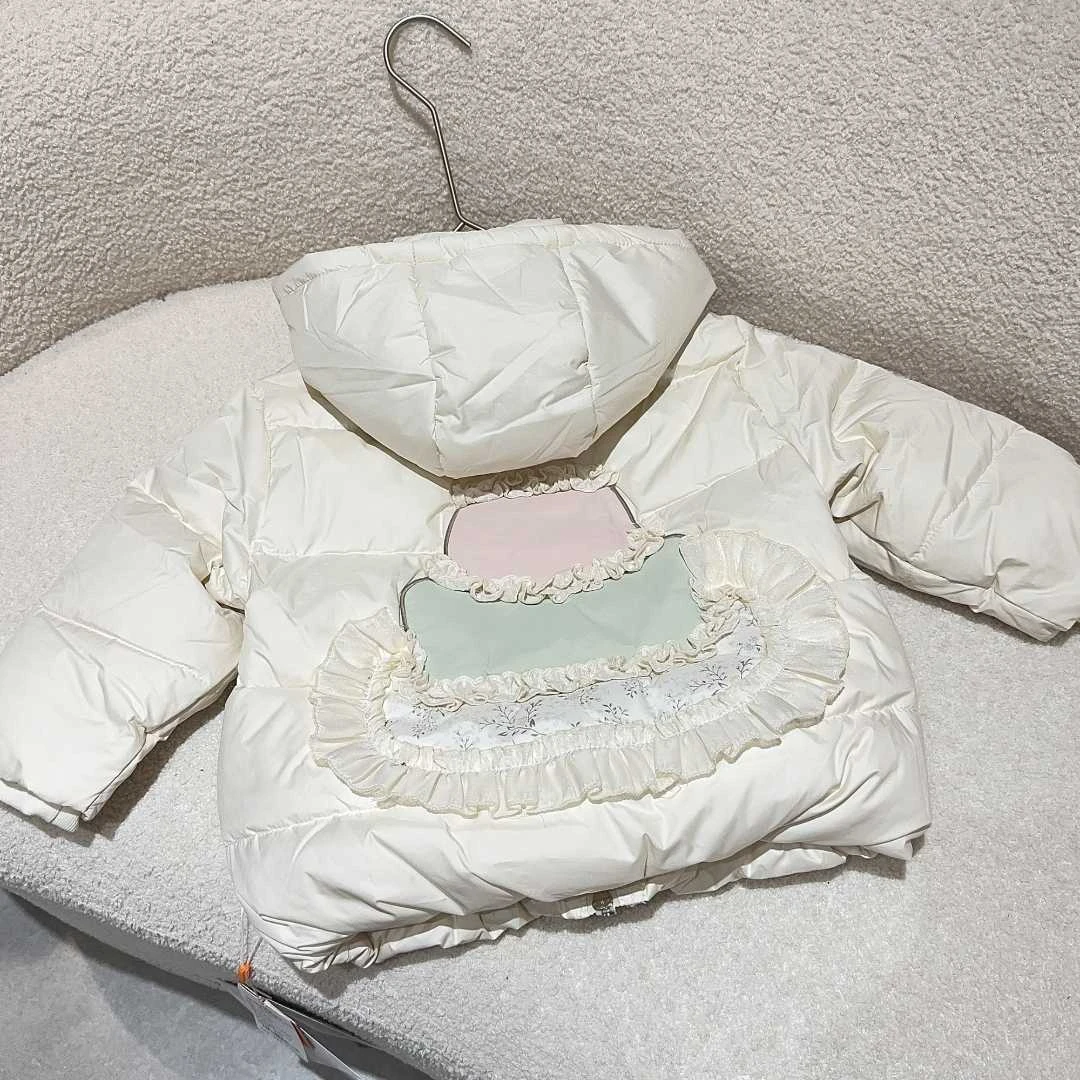 茉纸-【56518】蛋糕花边连帽羽绒外套