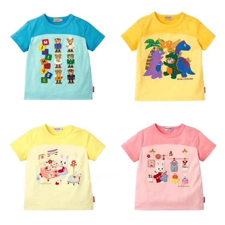 【天花板】儿童刺绣小兔恐龙纯棉短袖