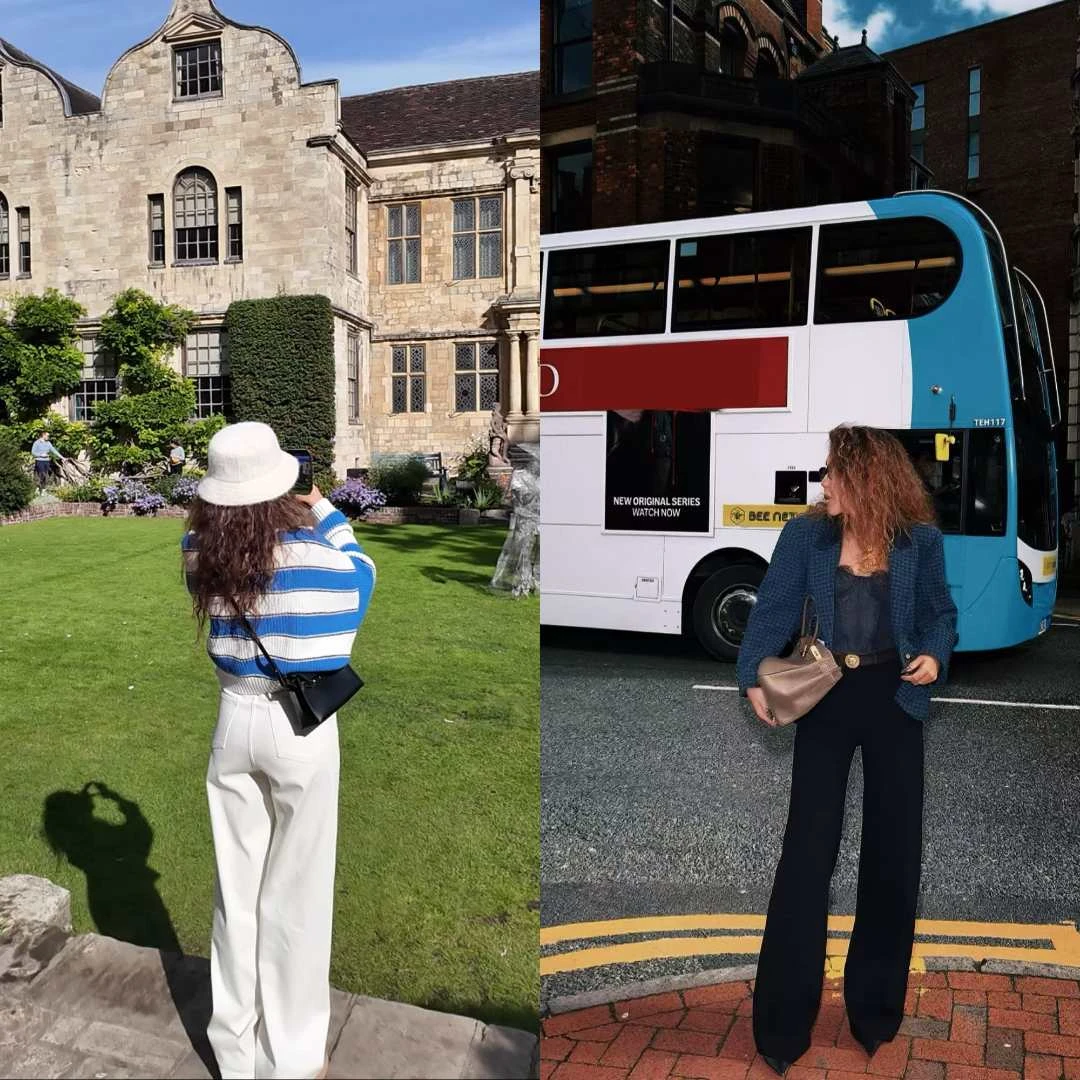 {小溪家}摩登黑白牛仔裤高腰显瘦简约早秋百搭水洗老钱风牛仔裤