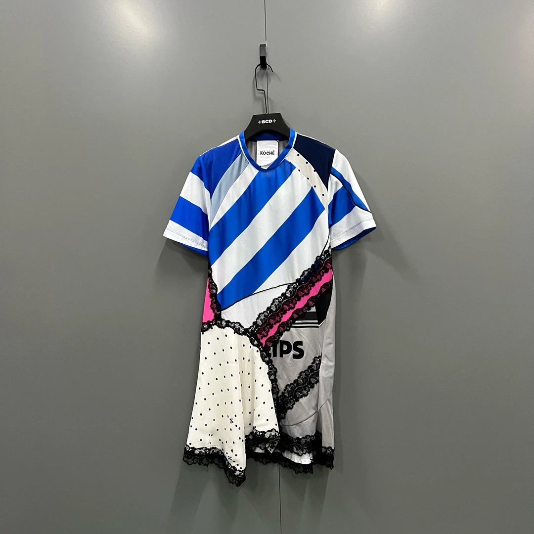 未使用 maje z2 KOCHE 多元素拼接短袖连衣裙 34码/bc012317