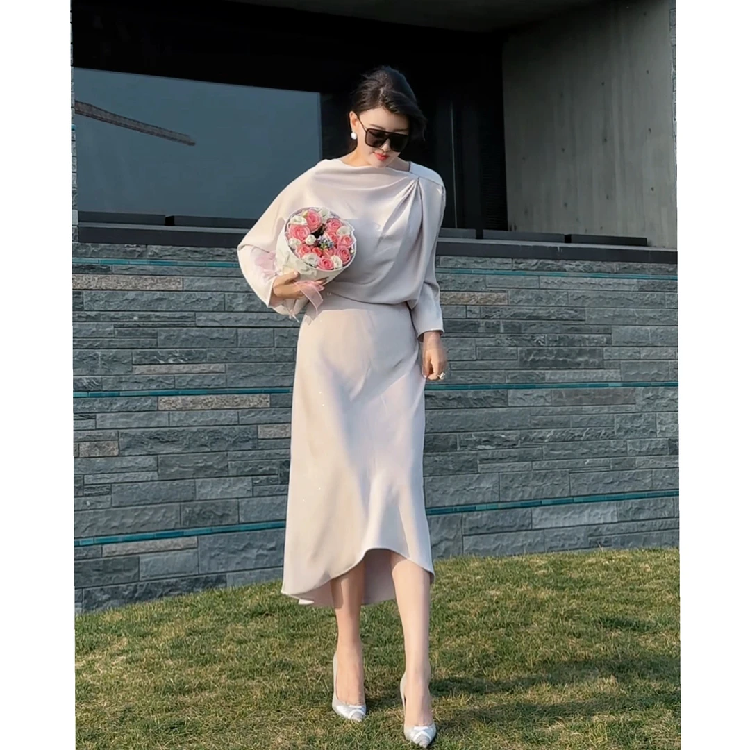 YJ【海棠依旧】设计感法式开叉长袖气质套装