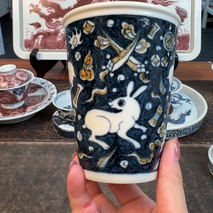 丰良窑制手工手绘杯杯微瑕