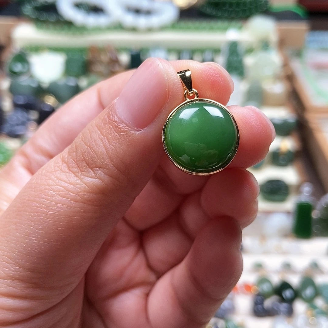 吊坠(不含链)银S925镶嵌和田玉