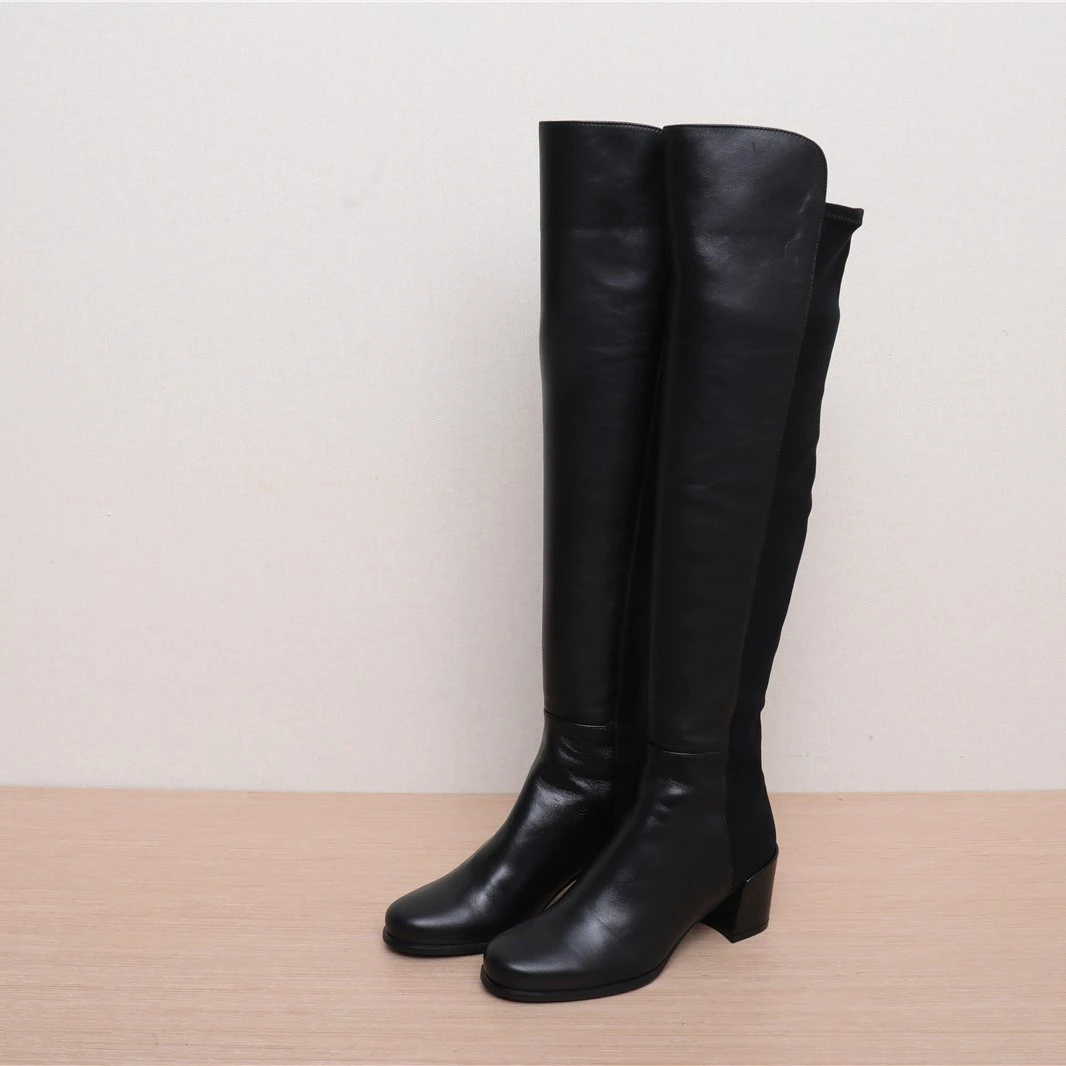 99新 StuartWeitzman 【lu】黑色 皮革S 皮靴 35.5码P252193239