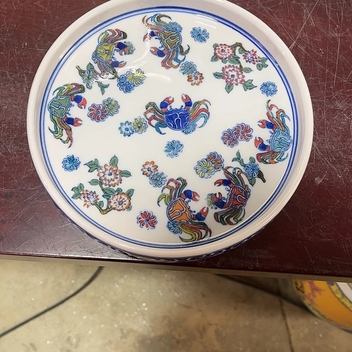 瓷片仐*哒景德镇陶瓷茶盘。红。