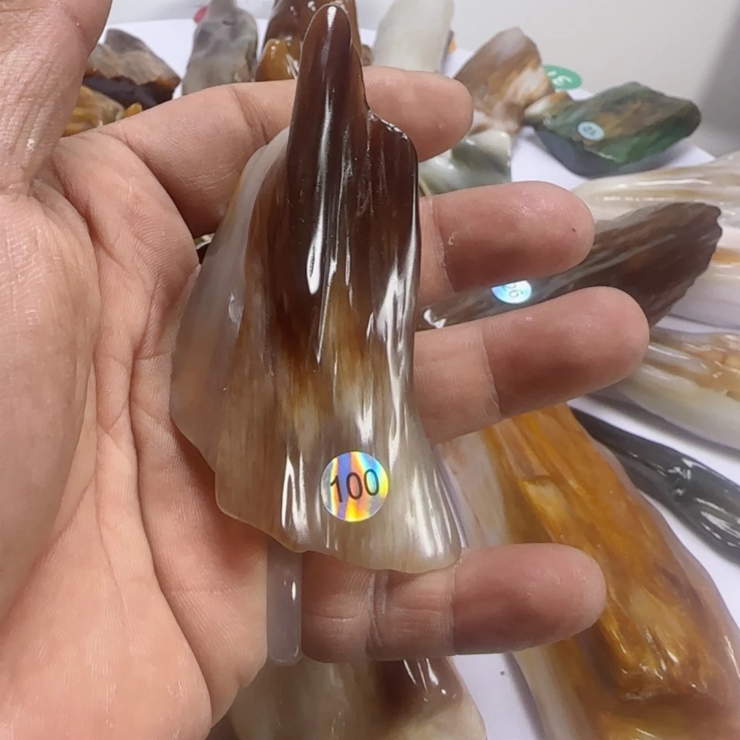 硅化玉未镶嵌手把