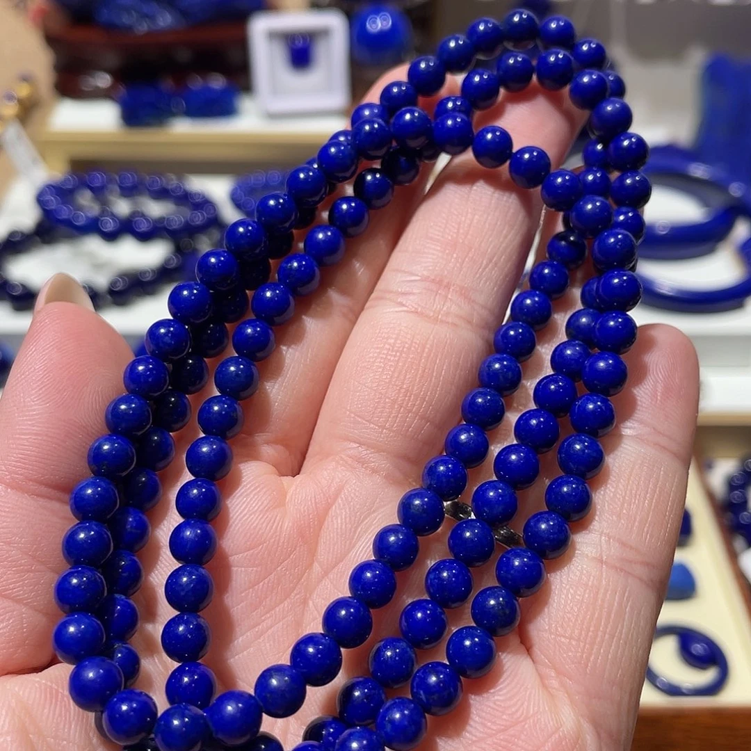 青金石未镶嵌精品5.8mm多圈