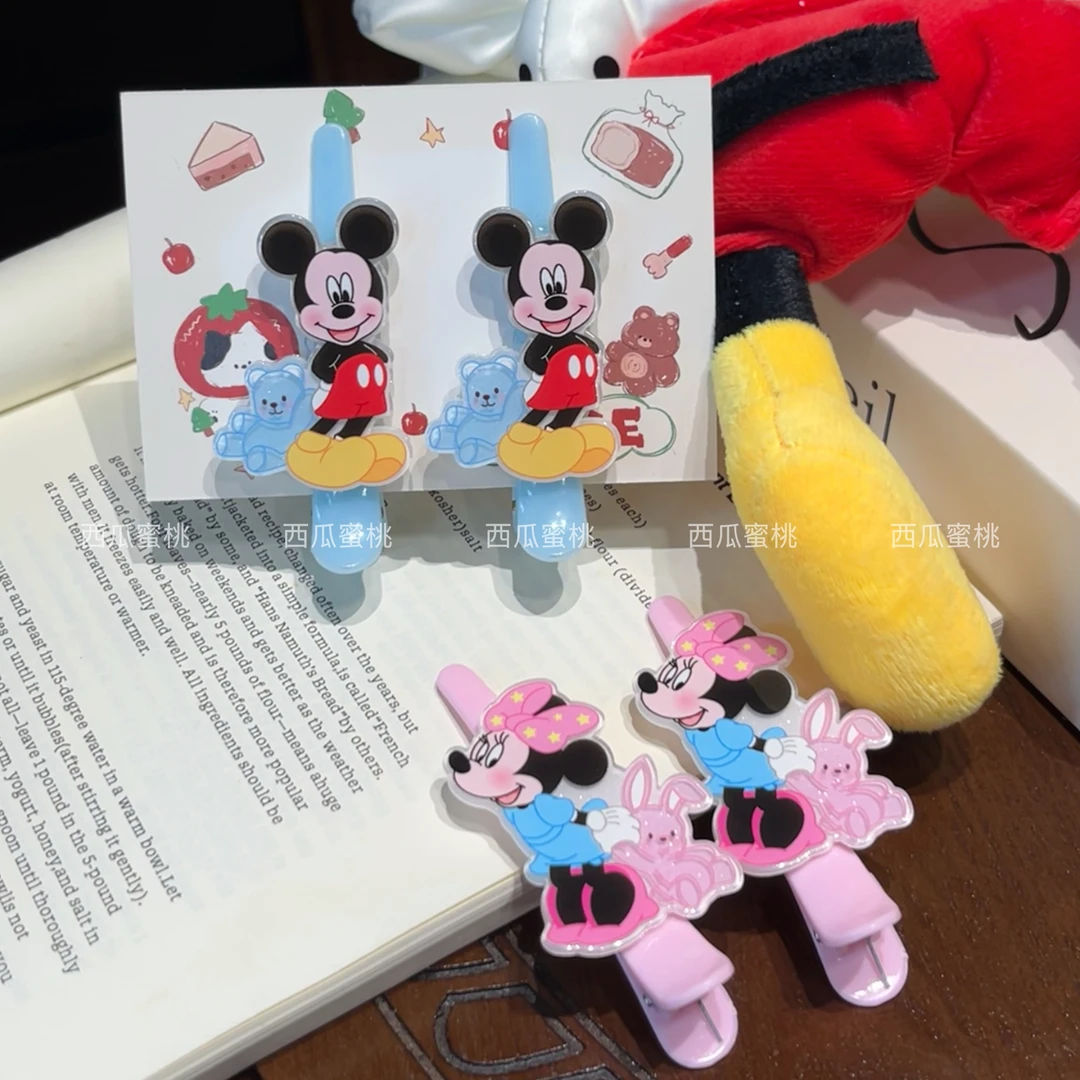 可爱卡通米奇发夹新款鸭嘴夹可爱趣味少女感刘海夹边夹发卡发饰