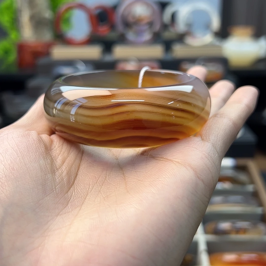 开***心玛瑙/玉髓未镶嵌手镯