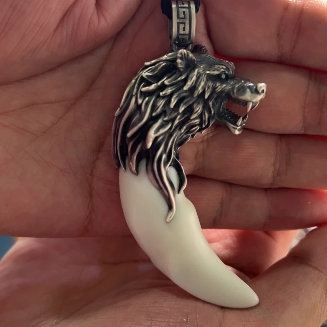 和田玉颈饰银S925镶嵌龙*