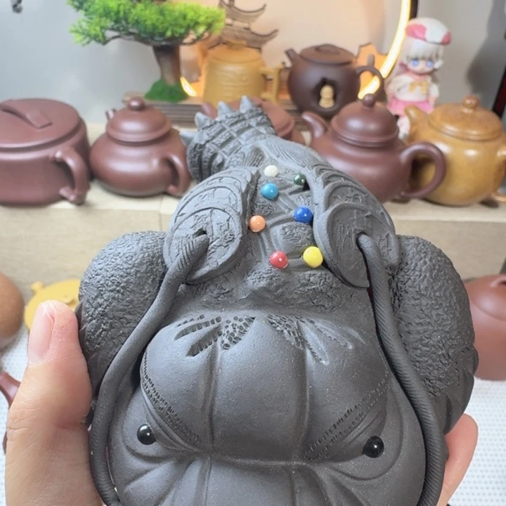 茶周边金蟾微瑕紫砂