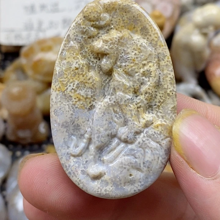 颈饰未镶嵌硅化珊瑚（珊瑚玉）有瑕 小