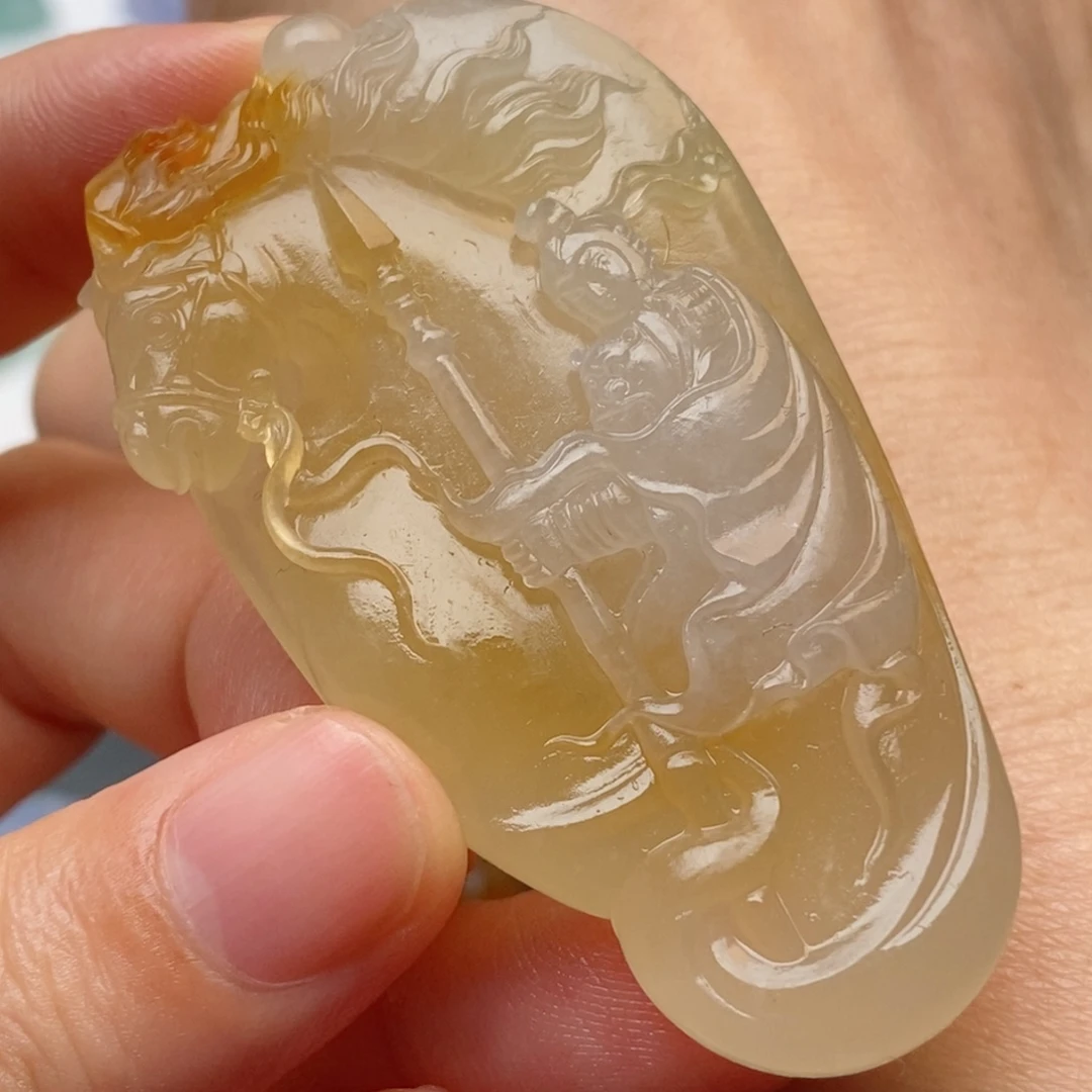 定制翡翠未镶嵌常胜将军赵子龙