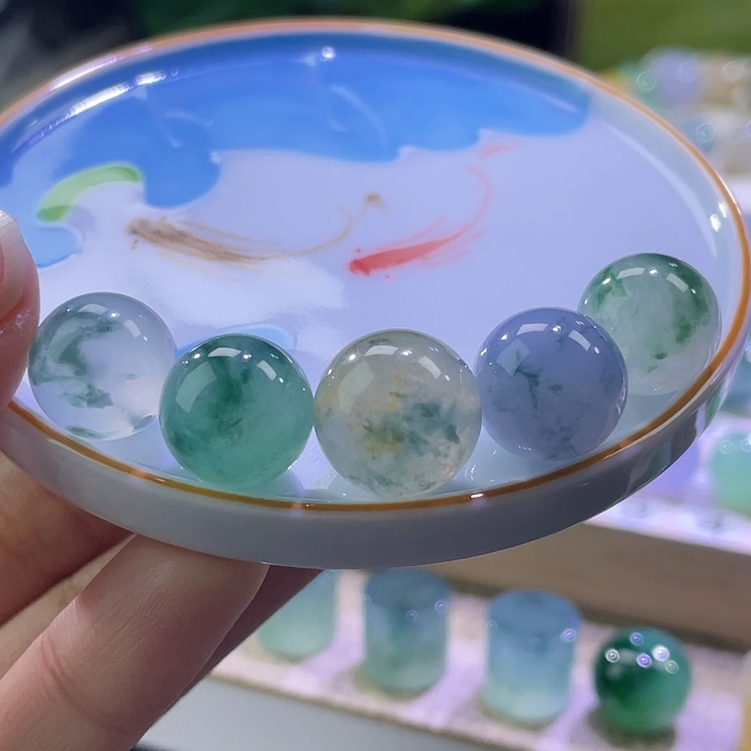 散珠翡翠展示勿拍缅甸翡翠a货卡1213一组打包