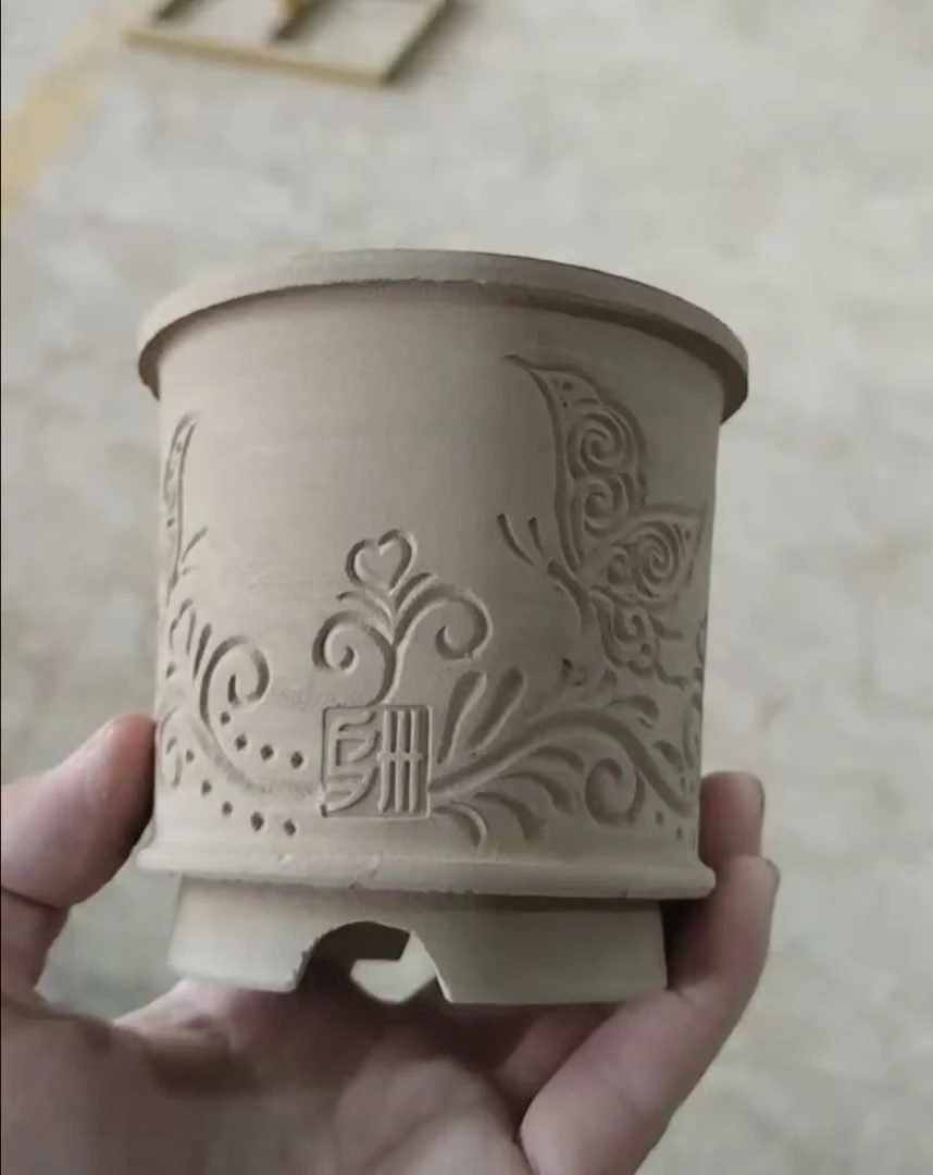 景德镇乌卅创意小清新迷你多肉透气控养手工陶瓷花盆预售