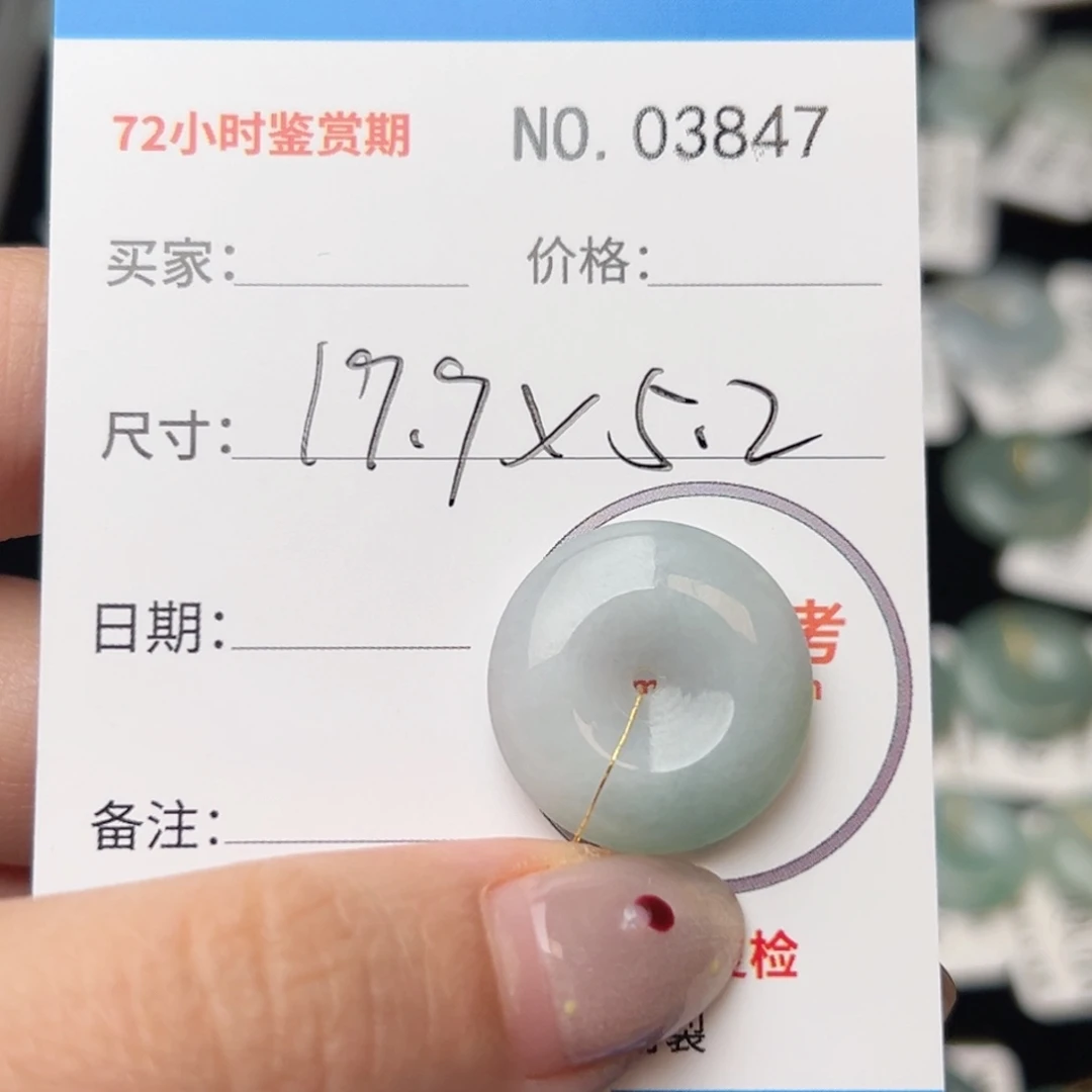 翡翠颈饰未镶嵌平安扣3847