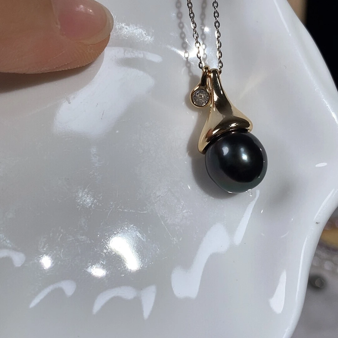 银S925镶嵌海水珍珠颈饰