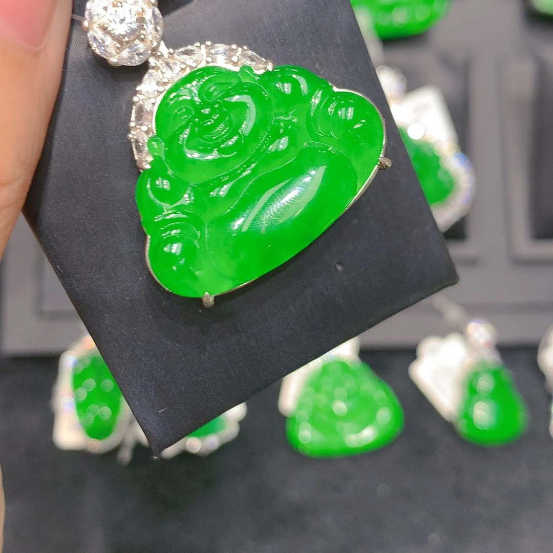 翡翠银S925镶嵌颈饰00008885