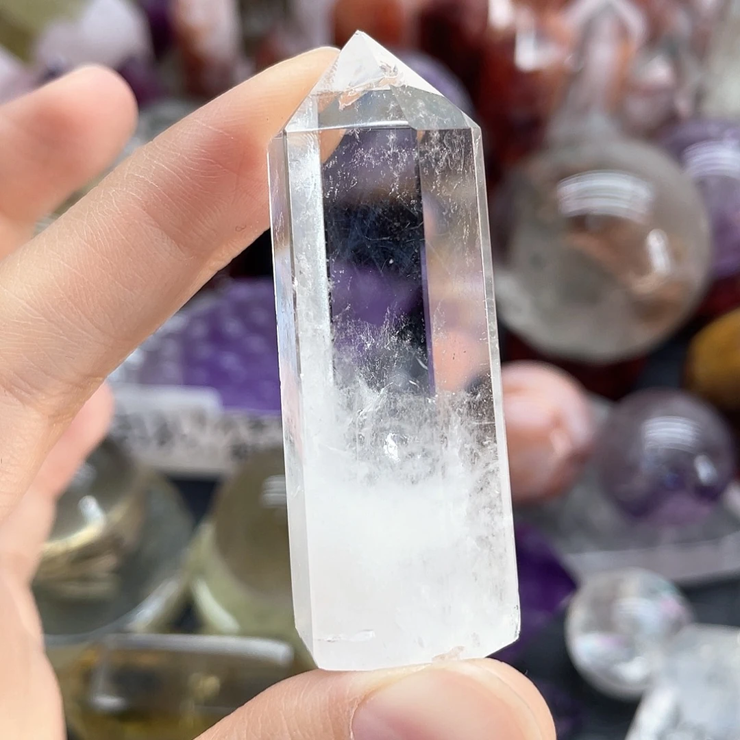 发晶未镶嵌珠宝半成品59蓝针柱