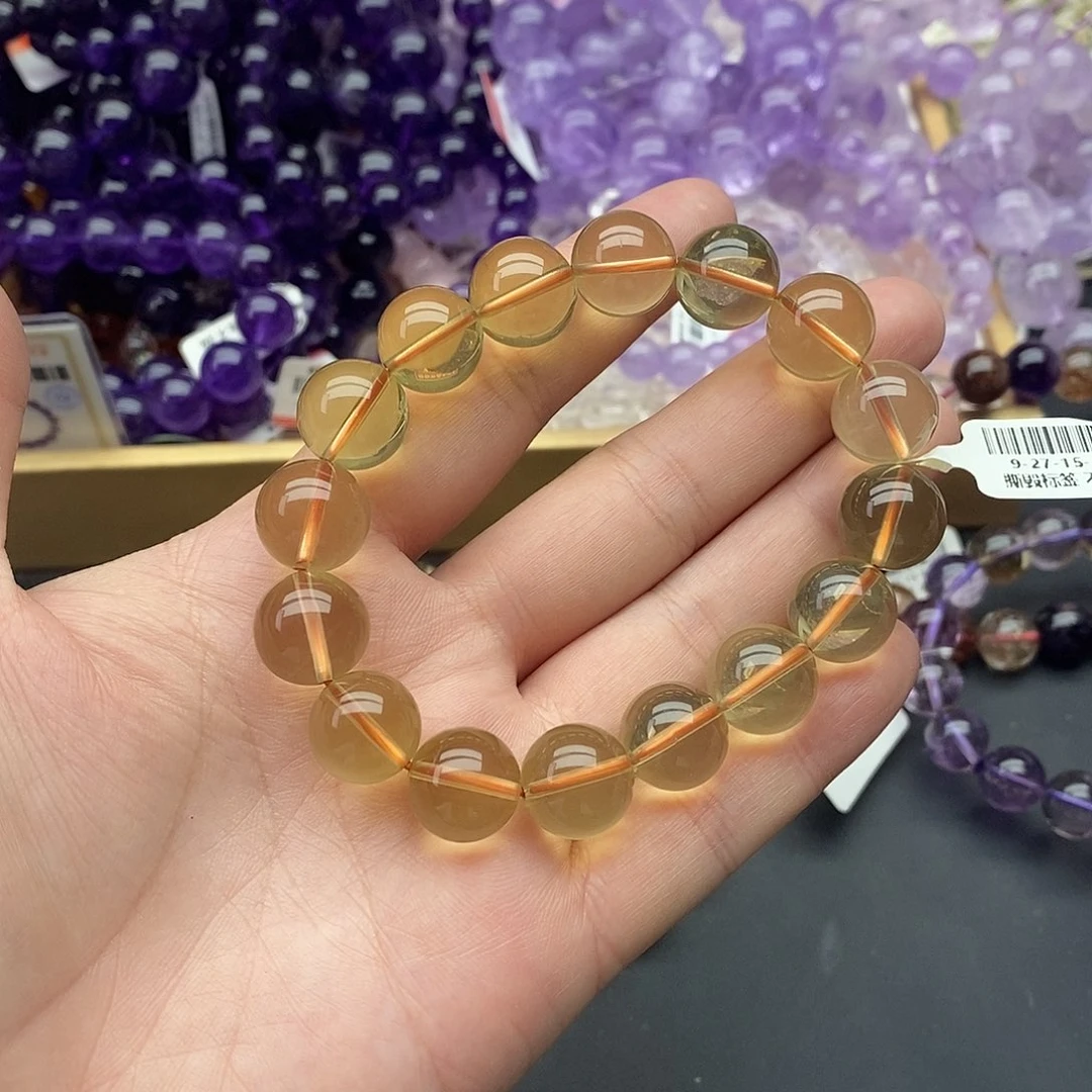 未镶嵌手链水晶巴西黄水晶12+