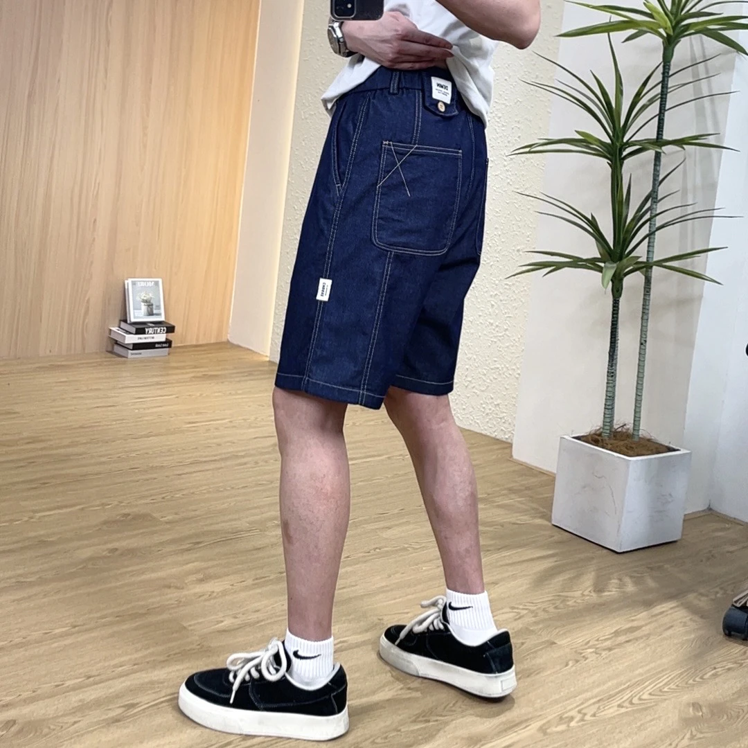 夏季不掉色薄款牛仔裤男款爆款休闲百搭普洗宽松直筒时尚弹力短裤