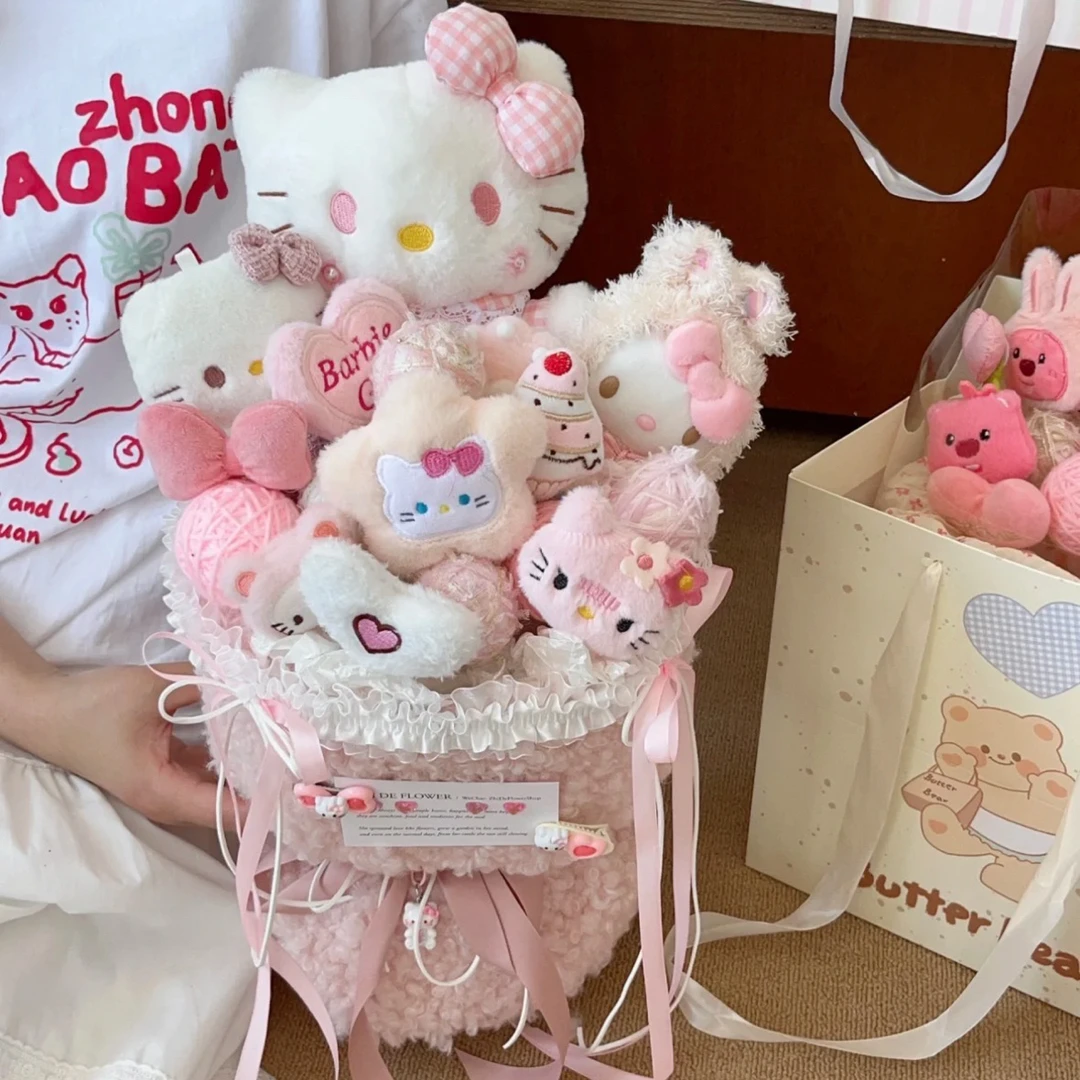 【维霓】Kitty猫520情人节七夕卡通毛绒玩偶公仔花束送女生生日礼物