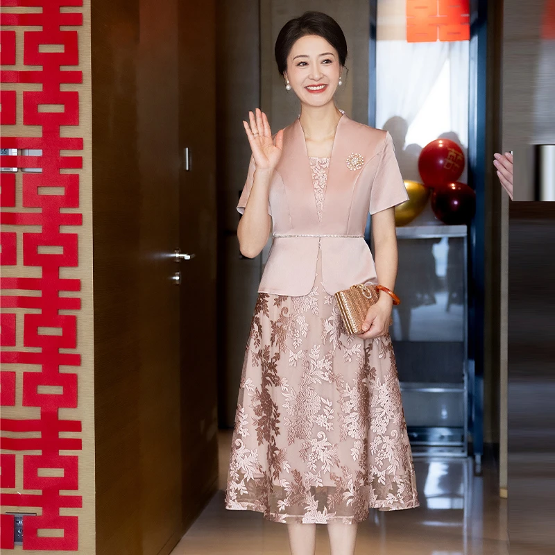 母亲节五月份喜婆婆礼服平时可穿中式旗袍2025新款妈妈婚宴装喜服