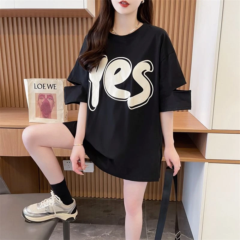 纯棉慵懒风宽松镂空短袖t恤女夏季新爆款漂亮上衣初高中学生体恤