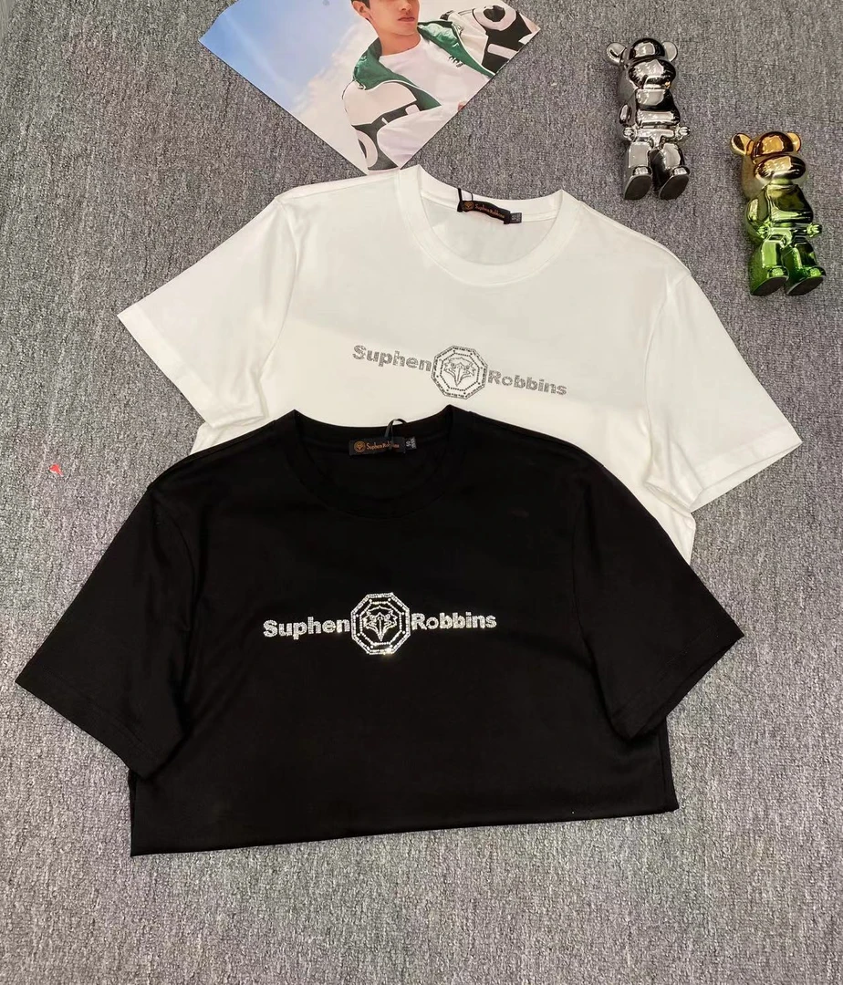 【欧洲名店】2029鹰标Suphen Robbins男士时尚烫钻短袖