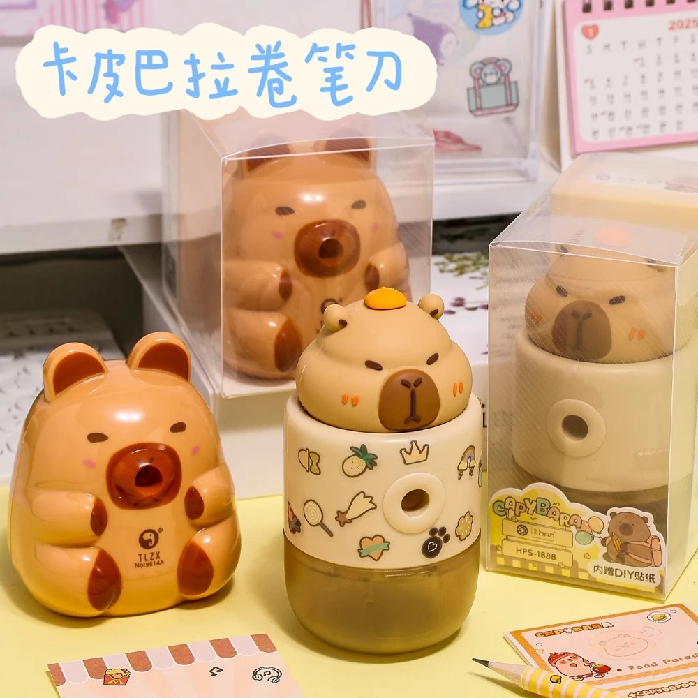 立体造型卡皮巴拉手摇动卷笔器刀小学生专用儿童文具铅笔刀削笔器
