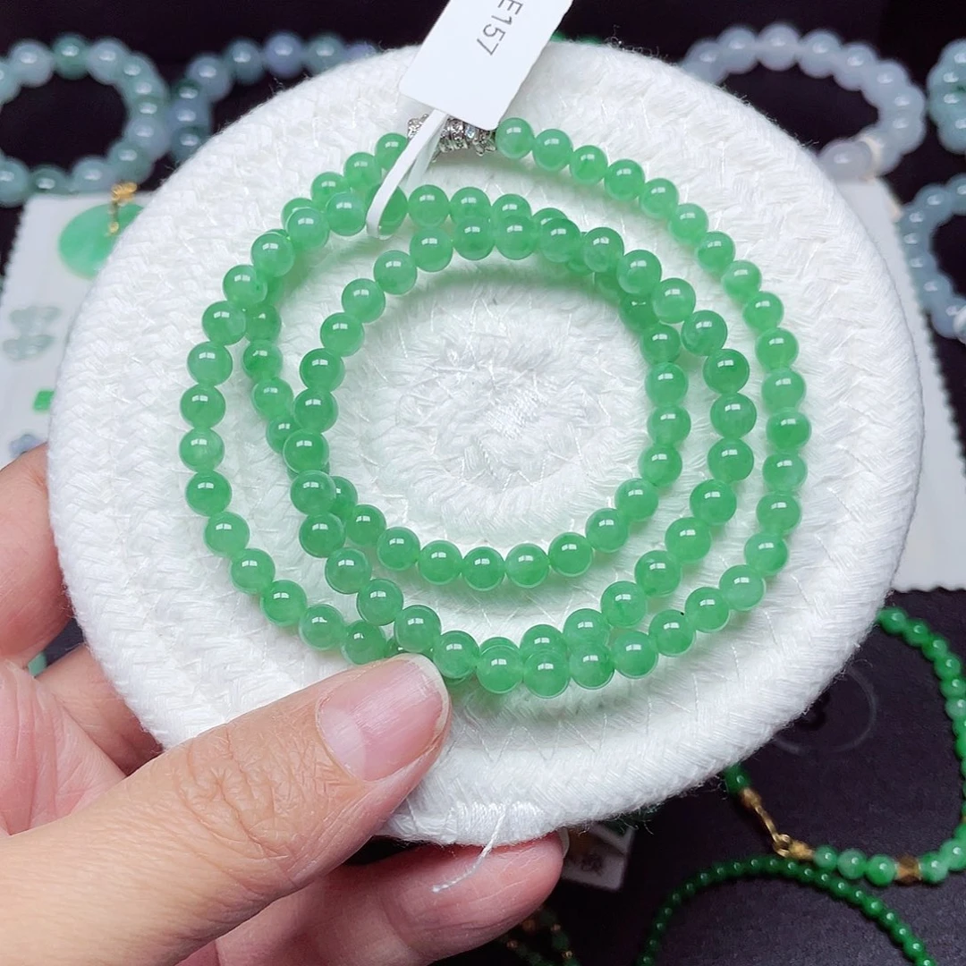 翡翠未镶嵌手链天然缅甸翡翠A货卡5.8-5.5