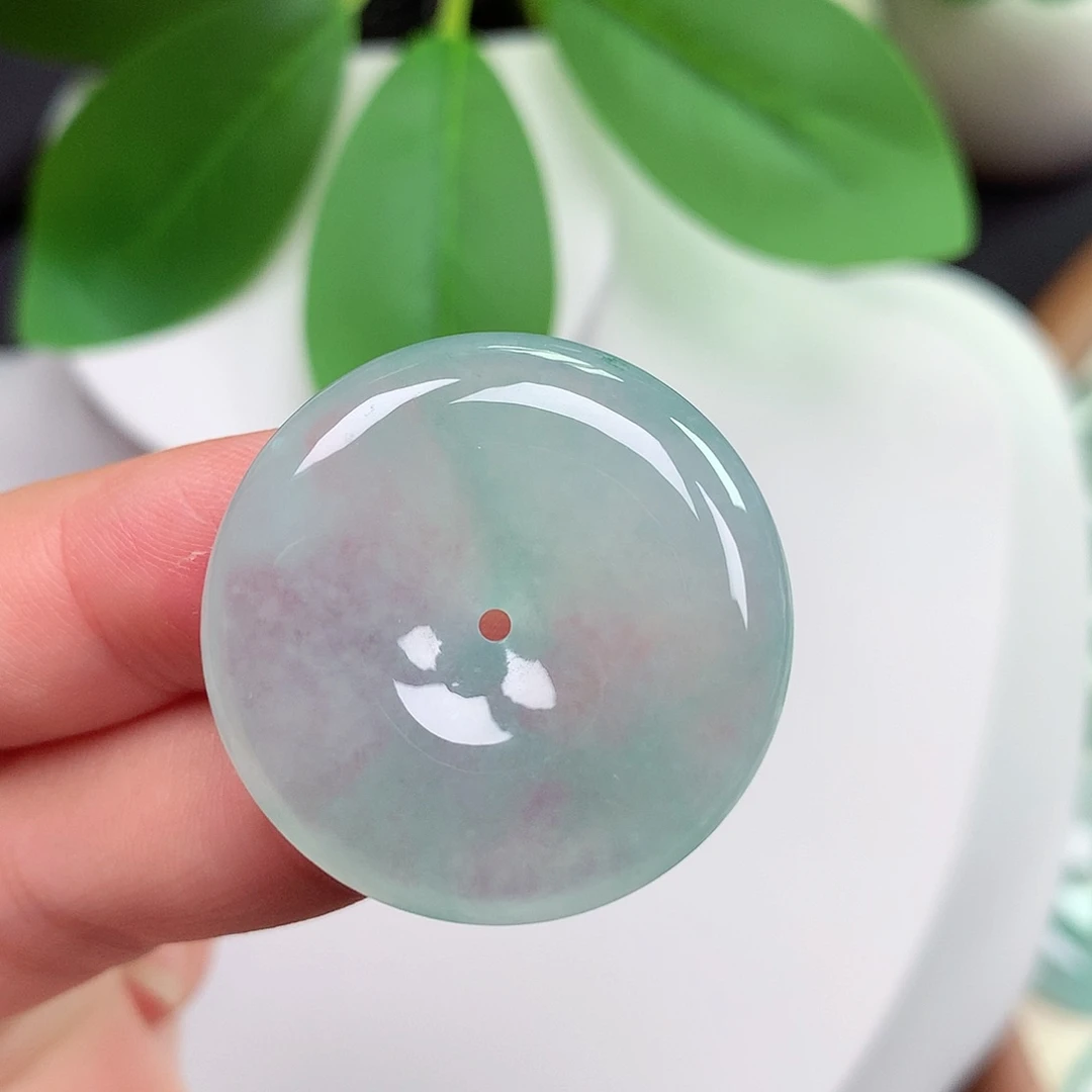 颈饰未镶嵌翡翠平安扣 28.9x5.6mm