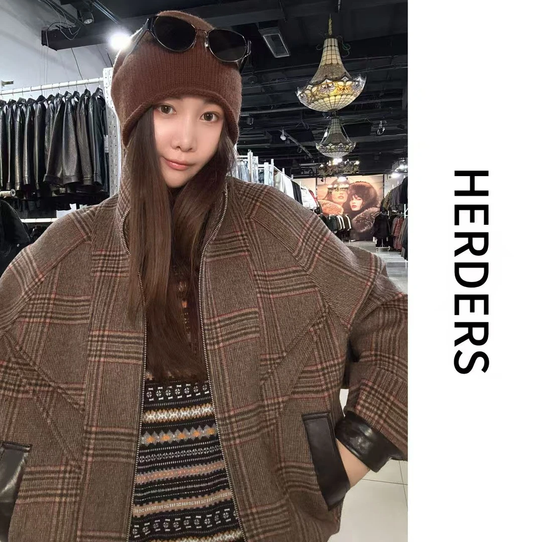 HERDERS 短款立领拉链款双面呢外套  51030