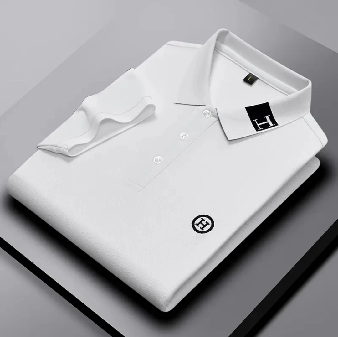 男士POLO衫高档夏季休闲半袖中青年薄款上衣刺绣大码运动8804