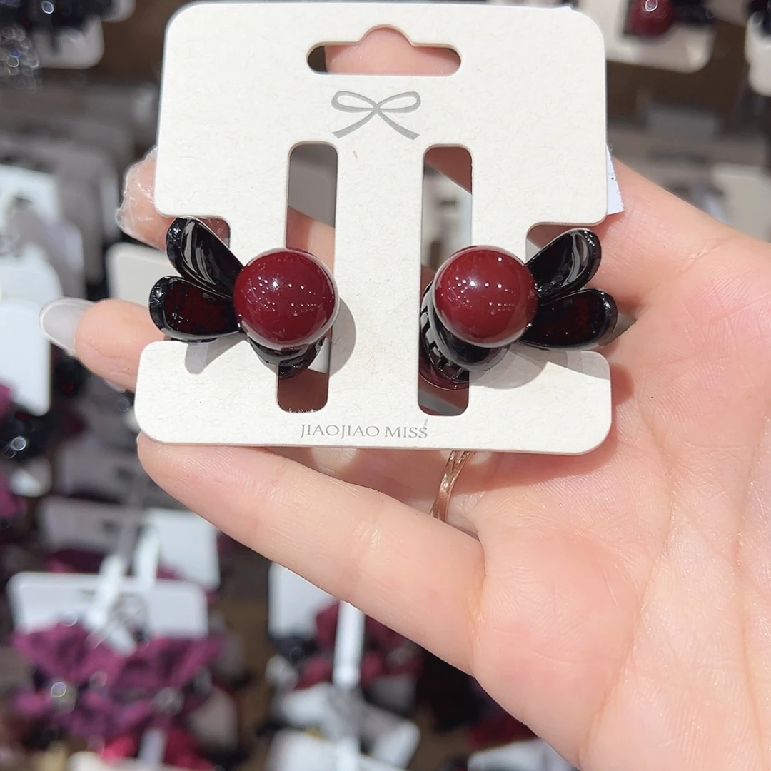 非金属红豆豆兔耳朵刘海抓