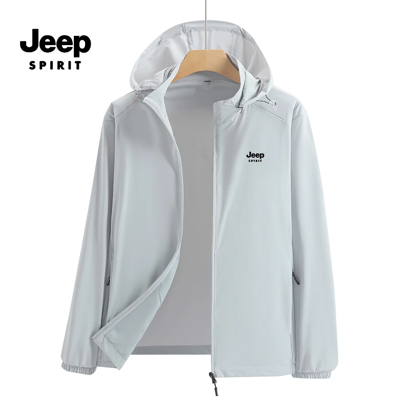 JEEPSPIRIT吉普冰丝防晒衣男款夏季薄款防紫外线防晒服