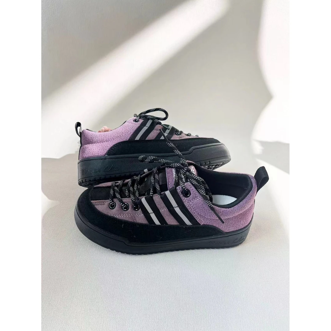 3262暗黑紫 百搭韩版厚底板鞋女2024新款美式复古小众潮流小白鞋