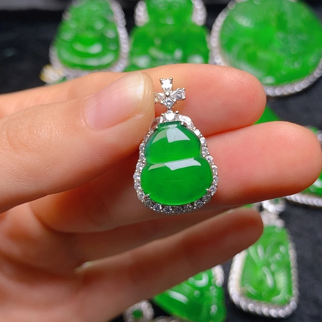 翡翠银S925镶嵌颈饰