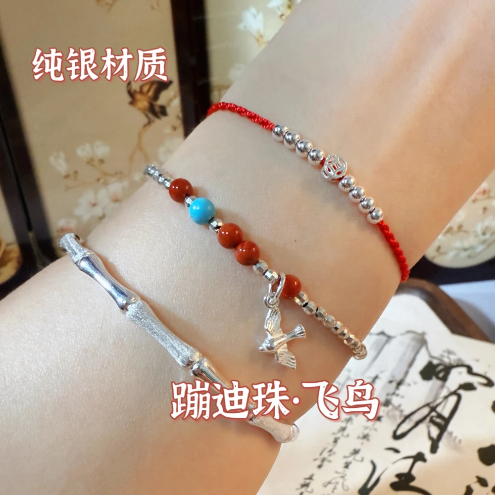 925银手链 灵动飞鸟纯银手链蹦迪闺蜜小众高级原创礼物
