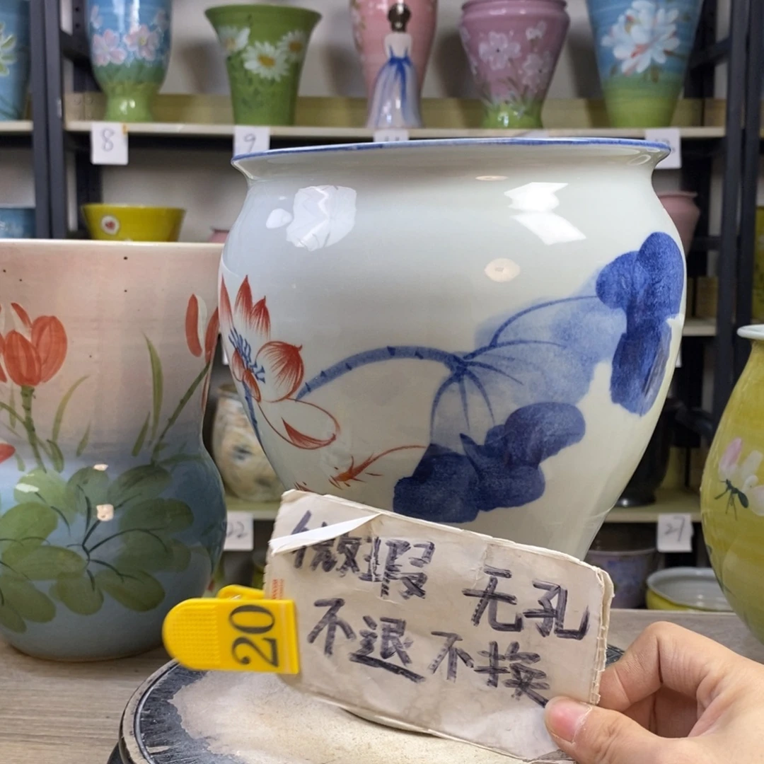 景德镇手工手绘陶瓷花盆