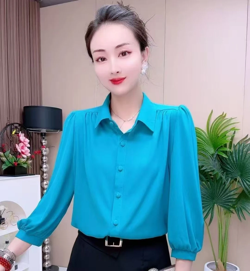 [英子专属]25099款纯色美林麻打底衫女士休闲百搭长袖T恤韩版上衣