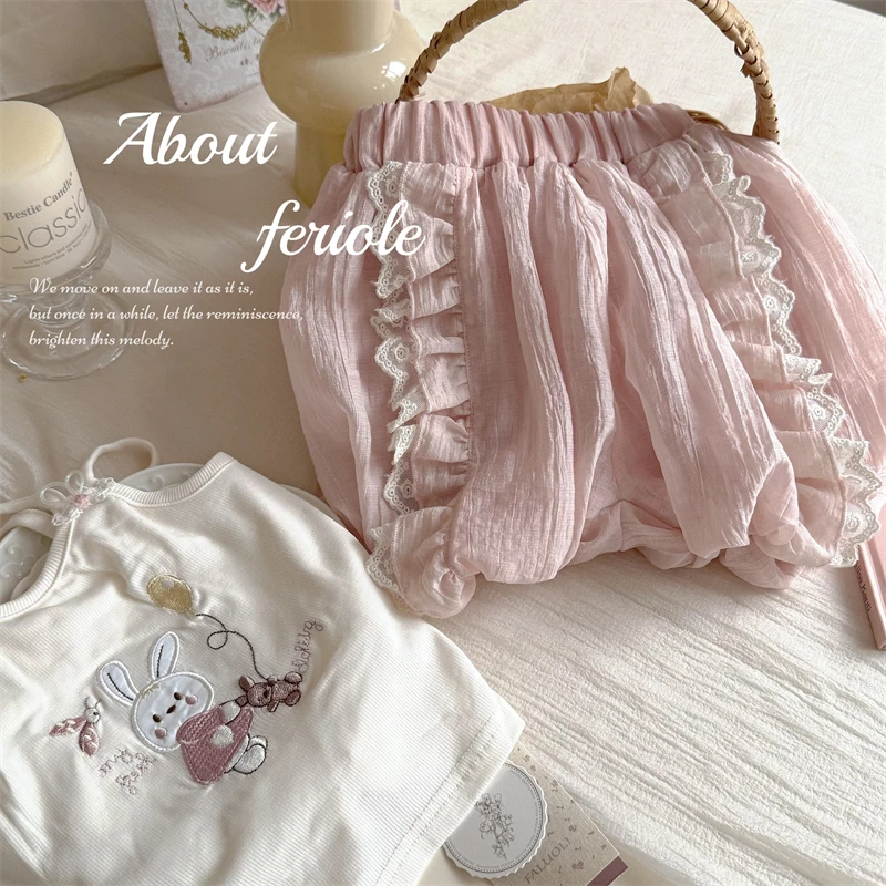 FLL·25夏~蕾丝花边短裤52857（汉服裤）