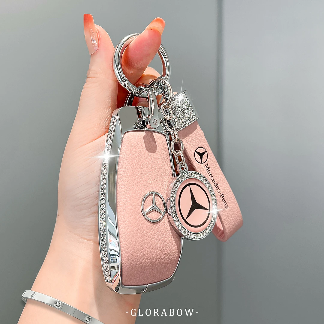 奔驰e300l钥匙套25款A级a200l汽车c260l真皮gla/glc/gle女包扣EQB