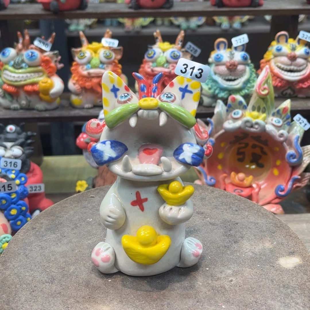 陶瓷纯手工抽象陶瓷摆件313