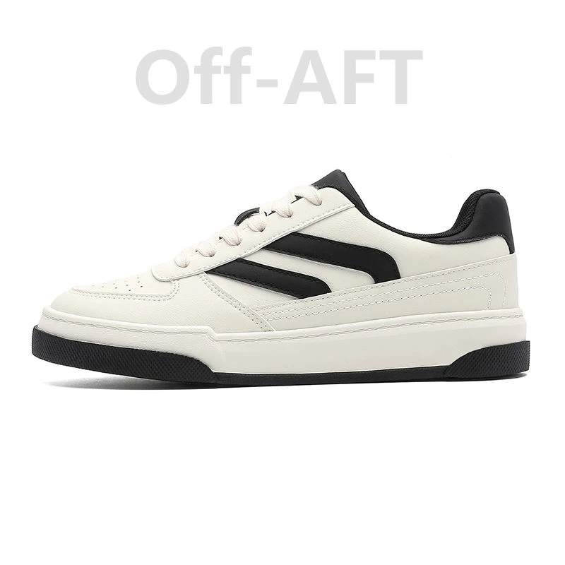 新款板鞋圆头休闲潮流运动鞋拼接百搭休闲板鞋青年时尚皮面小白鞋